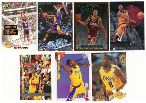 1996-98 Assorted Brands Kobe Bryant/Allen Iverson Card Collection (7) 